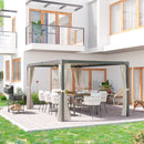 Pergola da Giardino 3x3m con Tende in Alluminio e Acciaio Beige