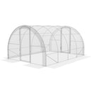 Serra a Tunnel per Orto Trasparente in Acciaio e PE con Porta a Battente 4x3x2m  Trasparente