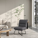 Poltrona Imbottita 61x68x83,5 cm in Tessuto Grigio Scuro