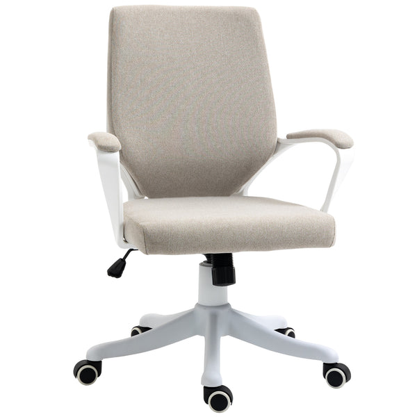 acquista Sedia Operativa Ergonomica Regolabile Funzione Dondolo Beige e Bianco
