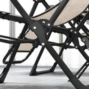 Set 2 Sedie Sdraio a Gravità Zero Pieghevoli e Tavolino Beige    