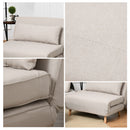 Poltrona Letto 3 in 1 con Schienale Reclinabile in 6 Posizioni 94x78x80 cm  Beige