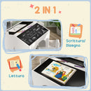 Set Tavolo Lavagna Inclinato con 2 Sedie Bianco    