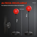Set Boxe Giocattolo per Bambini H122,5-147 cm con Sacco da Pugilato da Terra e Guantoni Rosso 