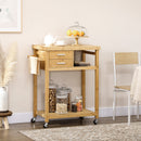 Carrello da Cucina 83x45x96 cm con Ruote in Bambù Naturale