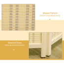 Paravento Separè 4 Pannelli H180 cm in Legno e Bambù Naturale