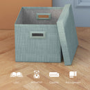 Set 4 Scatole per Armadi Pieghevoli con Coperchio in Tessuto 30x30x29cm 