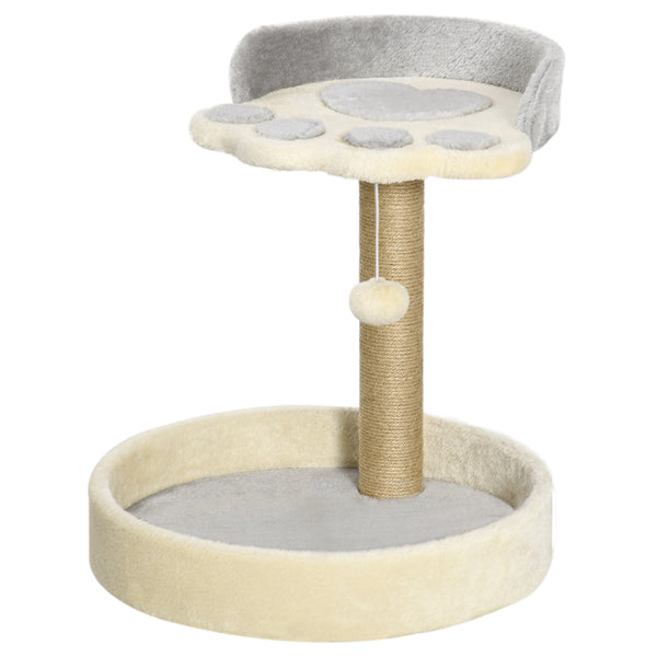 Albero Tiragraffi per Gatti con Lettini 41x41x44 cm In Corda in Juta e Peluche Grigio e Beige prezzo