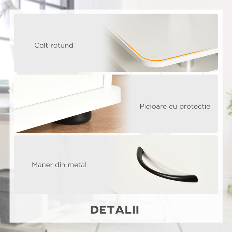 Scrivania da Ufficio con Ripiano 120x55x85 cm in Truciolato Bianca