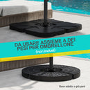 Base per Ombrellone a Croce 100x100x75 cm in Acciaio Nero   