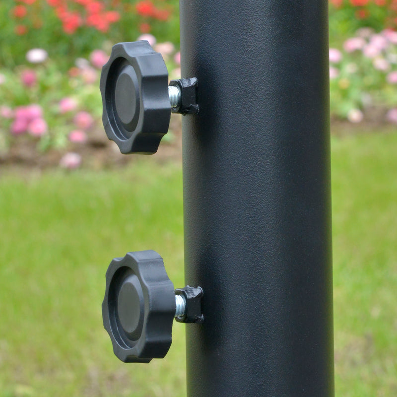 Ombrellone Decentrato da Giardino Ø300x250 cm con Base a Croce e Manovella in Acciaio e Poliestere Caffè  