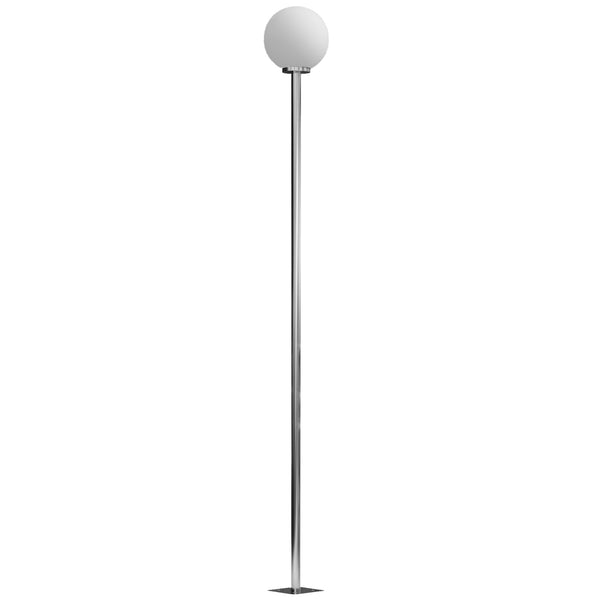 acquista Lampioncino da Giardino Impermeabile Paralume Rotondo Ø25x223A cm con Palo in Acciaio Bianco Crema e Argento
