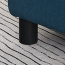 Pouf Poggiapiedi Imbottito 40x30x24 cm Rettangolare Blu Scuro  