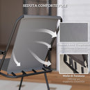 Set da Giardino 6 Pezzi con 4 Sedie Pieghevoli Ombrellone e Tavolo Rotondo  Grigio e Nero   