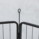 Recinto per Cani a 6 Pannelli Modulabili da 80x1,5x80A cm con Porta di Ingresso in Acciaio Nero    