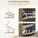 Scarpiera Stile Boho 3 Ante 18 Paia 60x24x115 cm in Ratta Truciolato e MDF Rovere e Bianco