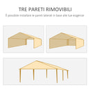 Gazebo da Giardino 585x295x255 cm con Pareti Rimovibili e Finestre Trasparenti Verde   