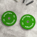 Set 2 Dischi Pesi da 10kg in Gomma con Foro da 2"/5 cm per Manubri e Bilancieri Verde    
