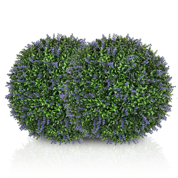 Set di 2 Piante Artificiali a Sfera Ø42 cm con Fiori di Lavanda per Casa e Giardino Verde e Viola acquista