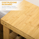 Panca Scarpiera 70x28x45 cm con 2 Ripiani a Doghe e Seduta in Bambù   