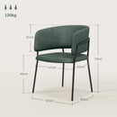 Set 2 Sedie Stile Moderno 57x53x73 cm in Velluto e Acciaio Verde  