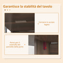Tavolo Pieghevole Salvaspazio con 2 Ribalte Ovale 163x80x75 cm in Legno Marrone-6