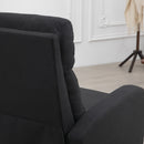 Poltrona Reclinabile con Poggiapiedi 69.2x88.3x101 cm in Tessuto Effetto Lino Nero 