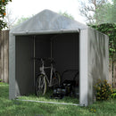 Capanno Box per Attrezzi da Giardino 160x218x172 cm Tenda in PE anti UV e Acciaio Grigio chiaro