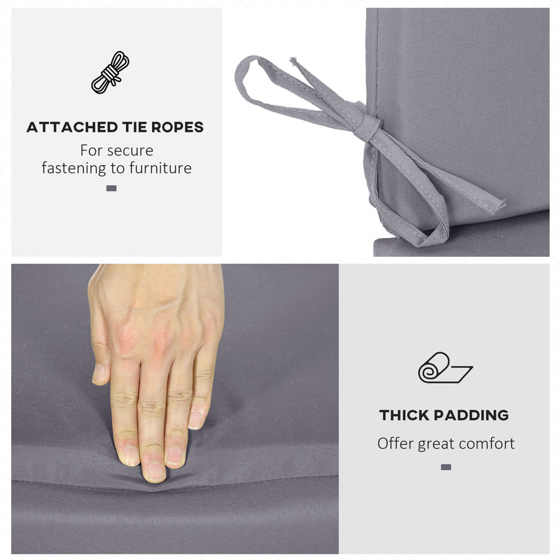 Cuscino per Dondolo da Giardino 130x45x5 cm in Poliestere Grigio