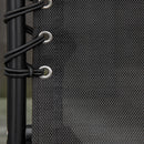 Lettino Prendisole Pieghevole 197x58x26 cm in Acciaio e Tessuto Nero