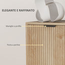 Madia Mobile Soggiorno Multiuso  78x40x77,5 cm Pannello a Doghe in Legno Rovere  