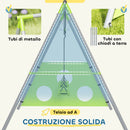 Gioco per Bambini 3 in 1 238x180x182 cm con 2 Altalene Canestro e Porta da Calcio Verde e Grigio   