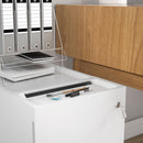 Schedario per Ufficio 2 Cassetti con Chiave Fessura a Busta 30x50x53,5 cm in Acciaio Bianco 