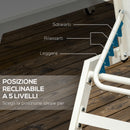 Set 2 Lettini Prendisole da Giardino 55x195x30 cm in Alluminio e Poliestere Beige