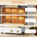 Forno Elettrico 12L Timer e Temperatura Regolabile 31,5x27,7x22,7 cm Bianco e Oro  