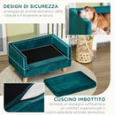 Cuccia Divano per Cani e Gatti 64x45x36 cm Stile Scandinavo in Velluto Blu