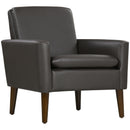 Poltrona per Salotto Moderna 75x78x81 cm in Finta Pelle Imbottita Marrone  