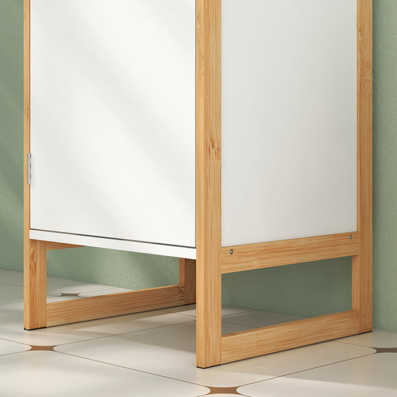 Mobile a Colonna da Bagno Salvaspazio con Armadietti e Ripiani Bianco  