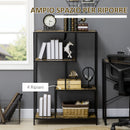 Libreria Moderna 4 Ripiani 83x34x180 cm  in Legno e Metallo Marrone