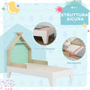 Struttura Letto Singolo per Bambini 144x74x110 cm Casetta con Sponde in Legno Verde  