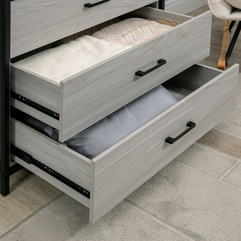 Cassettiera 3 Cassetti 80x48x78 cm in Legno e Acciaio Grigio Chiaro