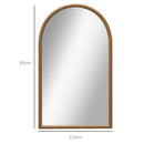 Specchio da Parete ad Arco 65x110 cm Cornice in Legno Marrone Scuro 