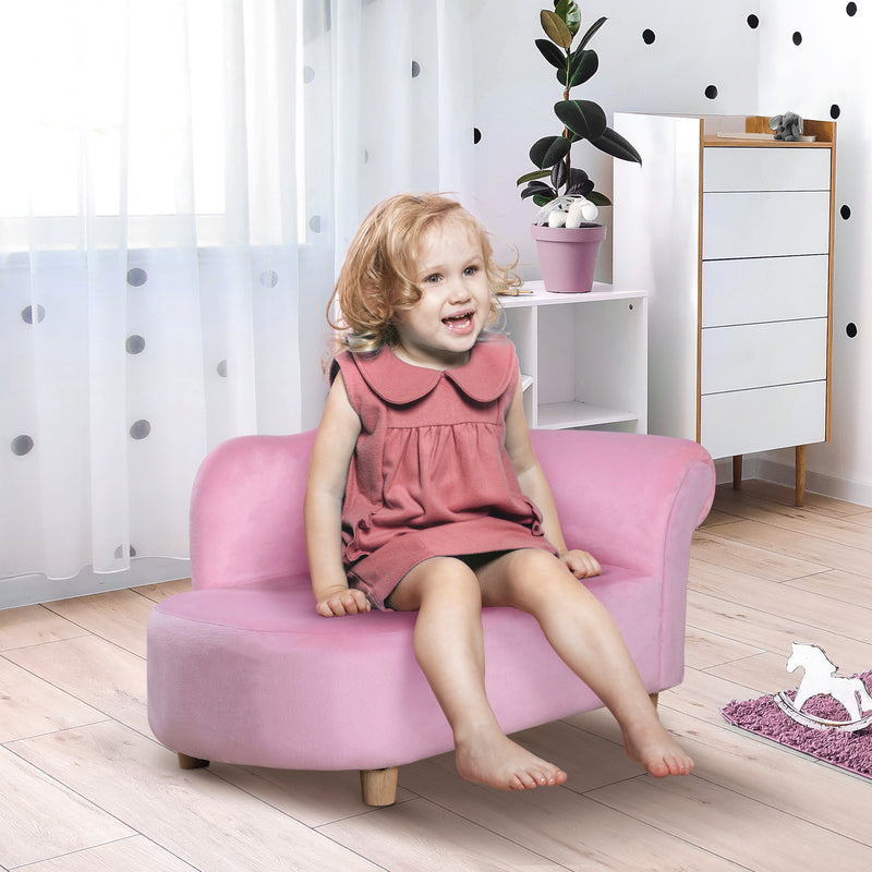 Divano per Bambini 80x40x49 cm in Pile Rosa