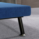 Poltrona Letto Reclinabile in 5 Posizioni 75x70x75 cm in Tessuto Effetto Lino e Acciaio Blu Scuro  