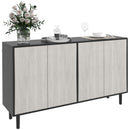 Credenza Moderna con 2 Armadietti 121x37x75 cm Nero e Grigio 