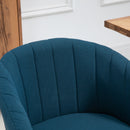 Set 2 Sedie Imbottite in Tessuto Effetto Lino Blu   