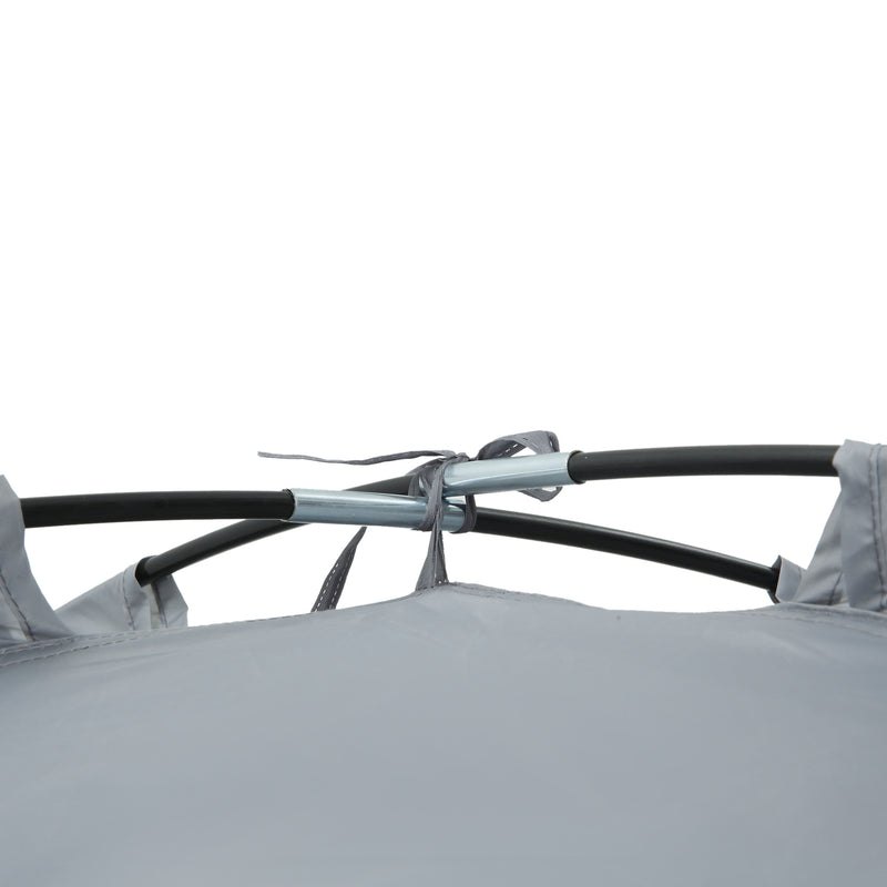 Tenda da Campeggio a Cupola per 2 Persone Estensibile 350x220x145 cm con 4 Porte e 3 Finestre Grigio