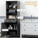 Mobile Dispensa Alto 60x42x180 cm Ripiani Regolabili Aperti in Truciolato e MDF Grigio