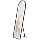 Specchio da Terra a 3 Colori e Luminosità Regolabile 50x50x148 cm in Alluminio Vetro Temperato e Acciaio Bianco