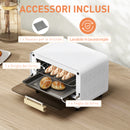 Forno Elettrico 12L Timer e Temperatura Regolabile 31,5x27,7x22,7 cm Bianco e Oro  